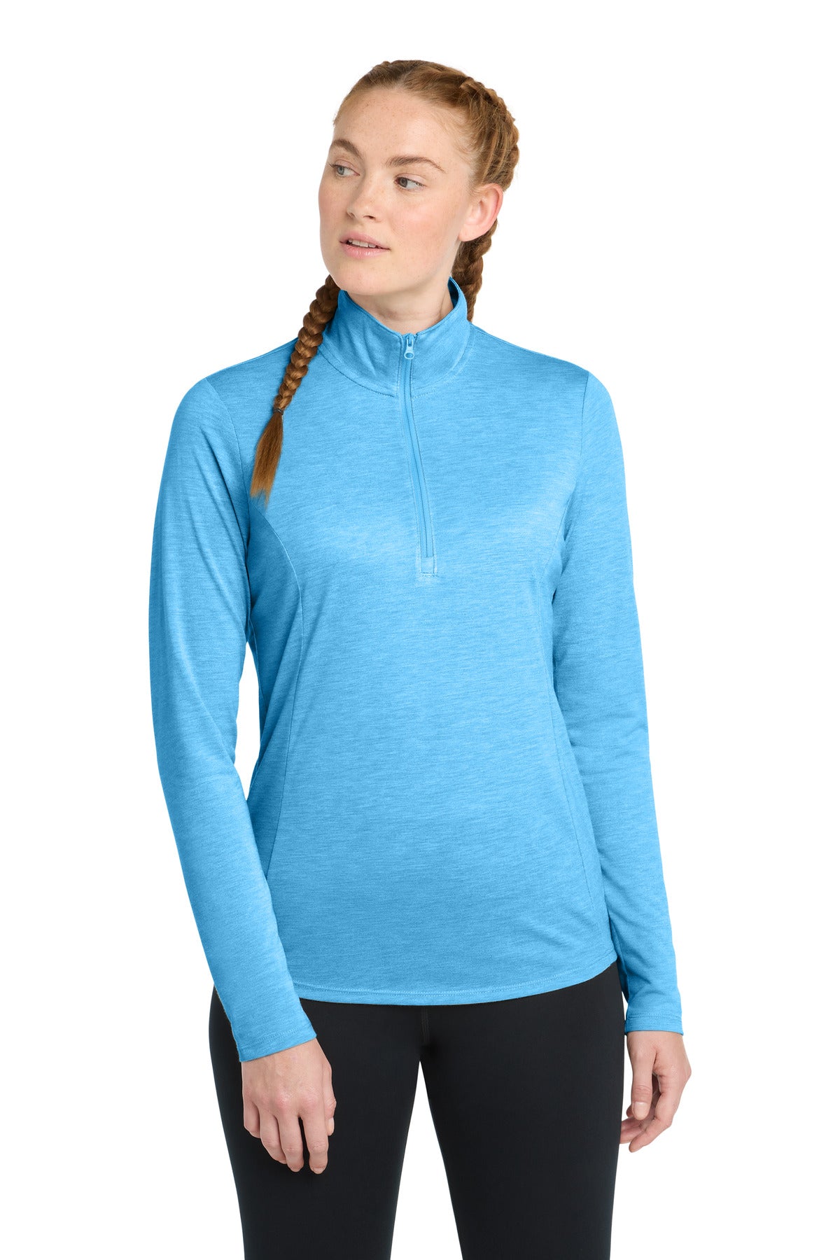 Sport-Tek ® Women's PosiCharge ® Tri-Blend Wicking 1/4-Zip Pullover. LST407