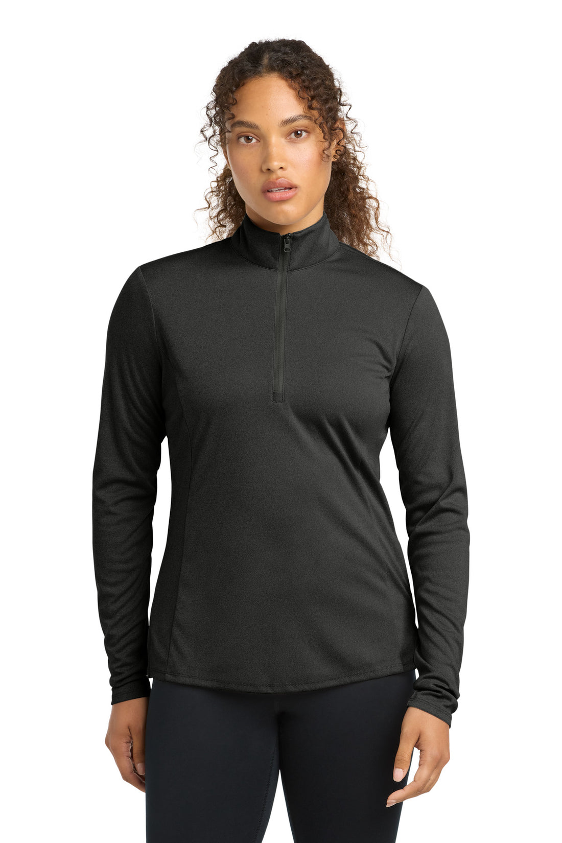 Sport-Tek ® Women's Endeavor 1/2-Zip Pullover. LST469 - Black Heather - XS