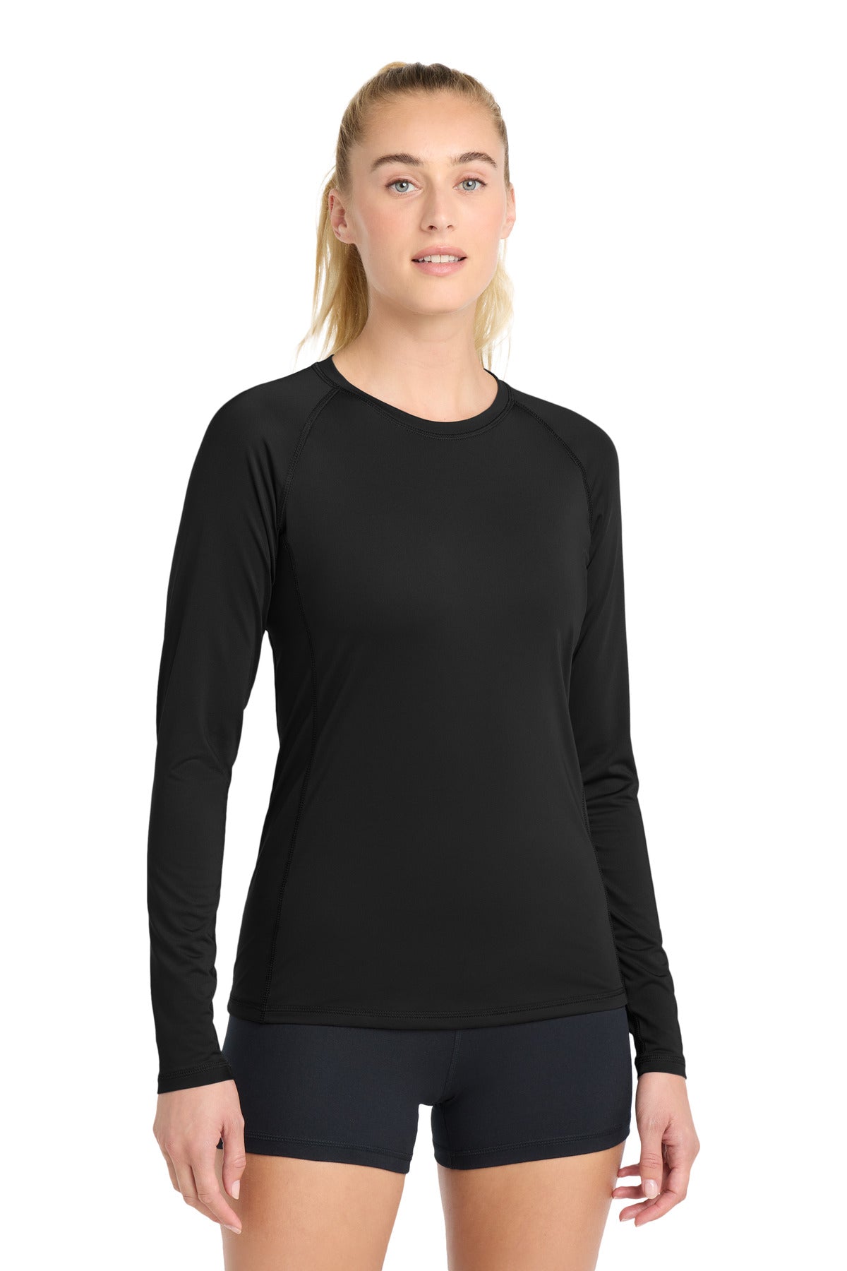 Sport-Tek ® Women's Long Sleeve Rashguard Tee. LST470LS - Black - XS