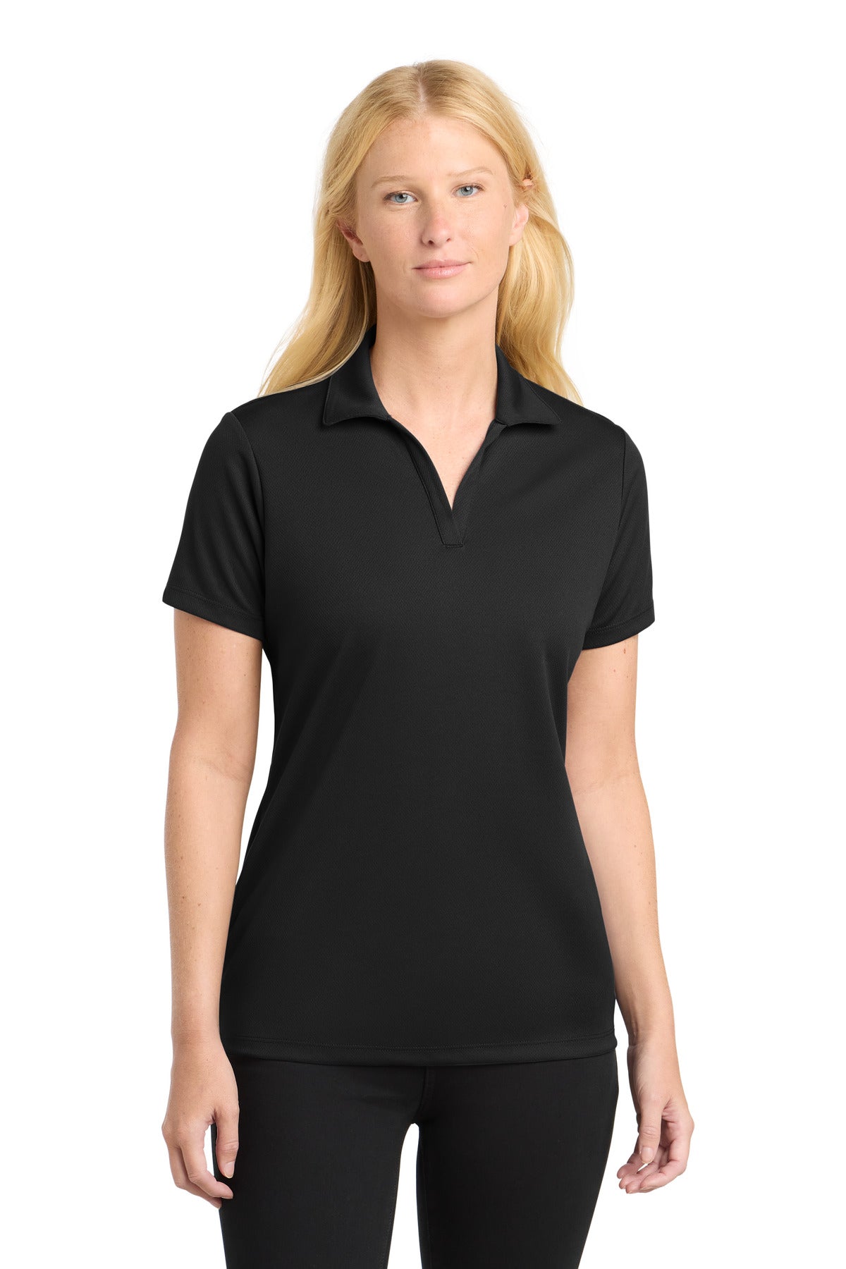 Sport-Tek® Women's PosiCharge® RacerMesh® Polo. LST640 - Black - XS