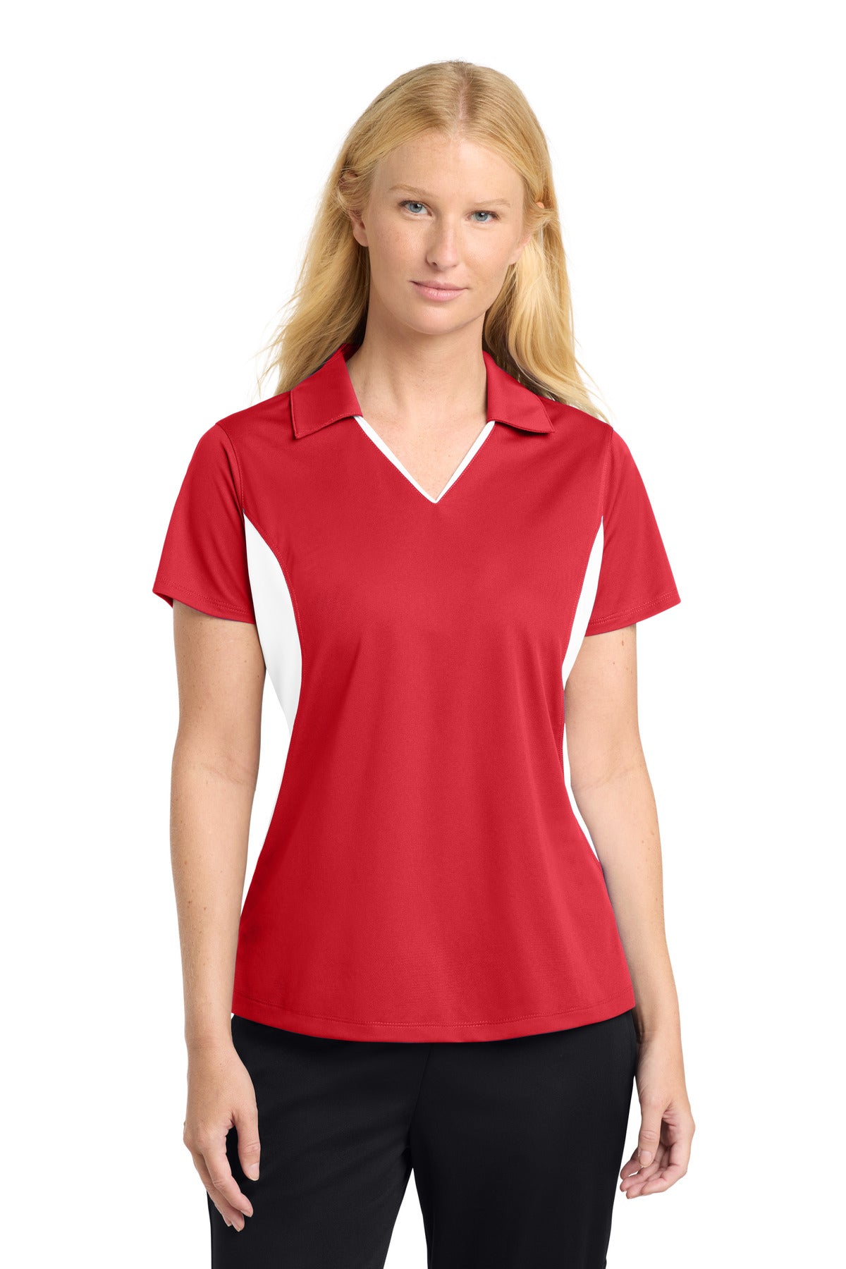 Sport-Tek® Women's Side Blocked Micropique Sport-Wick® Polo. LST655