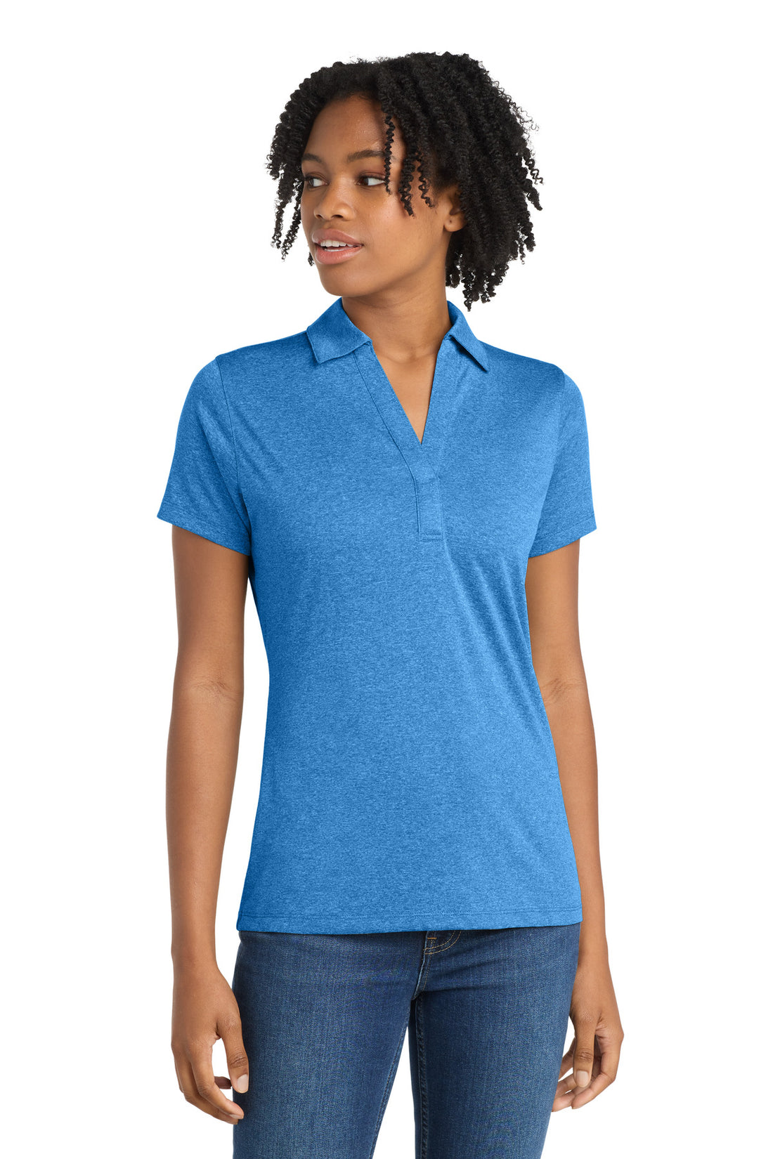 Sport-Tek® Women's Heather Contender Polo. LST660 - Blue Wake Heather - XS