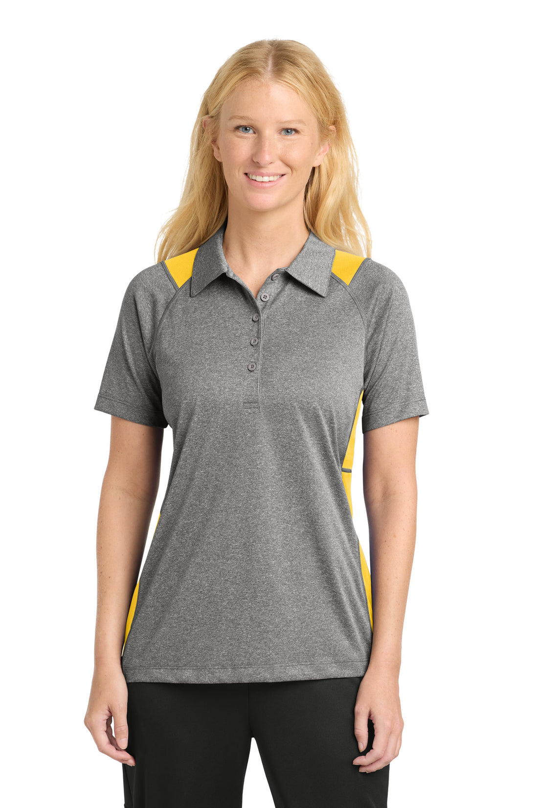 Sport-Tek® Women's Heather Colorblock Contender Polo. LST665