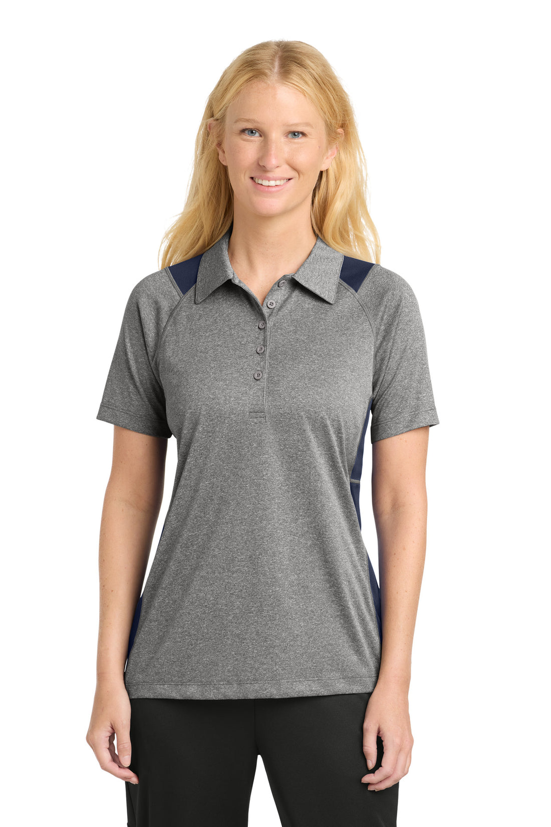 Sport-Tek® Women's Heather Colorblock Contender Polo. LST665