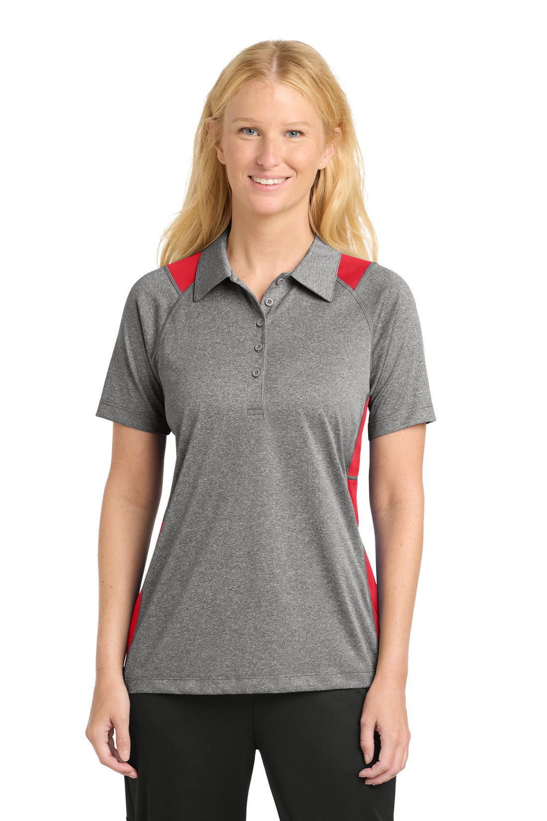 Sport-Tek® Women's Heather Colorblock Contender Polo. LST665