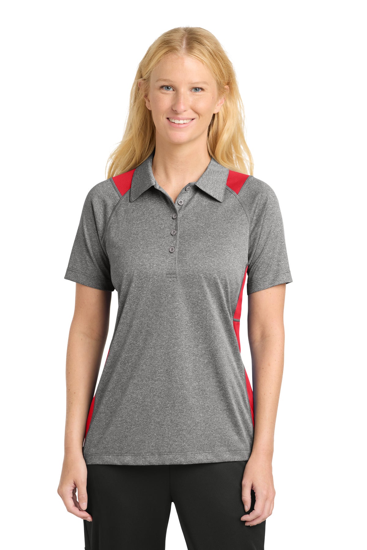 Sport-Tek® Women's Heather Colorblock Contender Polo. LST665