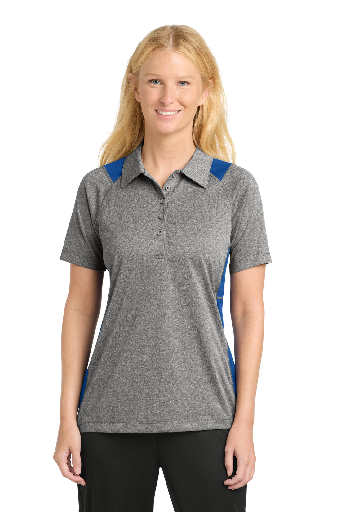 Sport-Tek® Women's Heather Colorblock Contender Polo. LST665