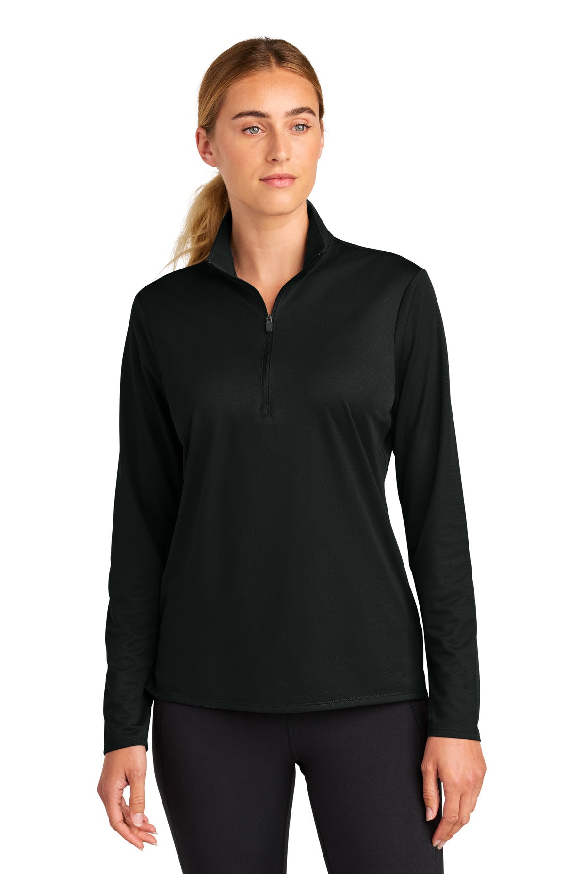 Sport-Tek® Women's Micropique Sport-Wick® 1/4-Zip LST672 - Black - 3XL
