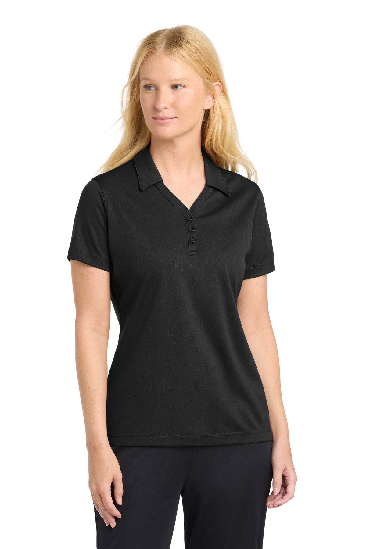 Sport-Tek® Women's PosiCharge® Micro-Mesh Polo. LST680 - Black - XS