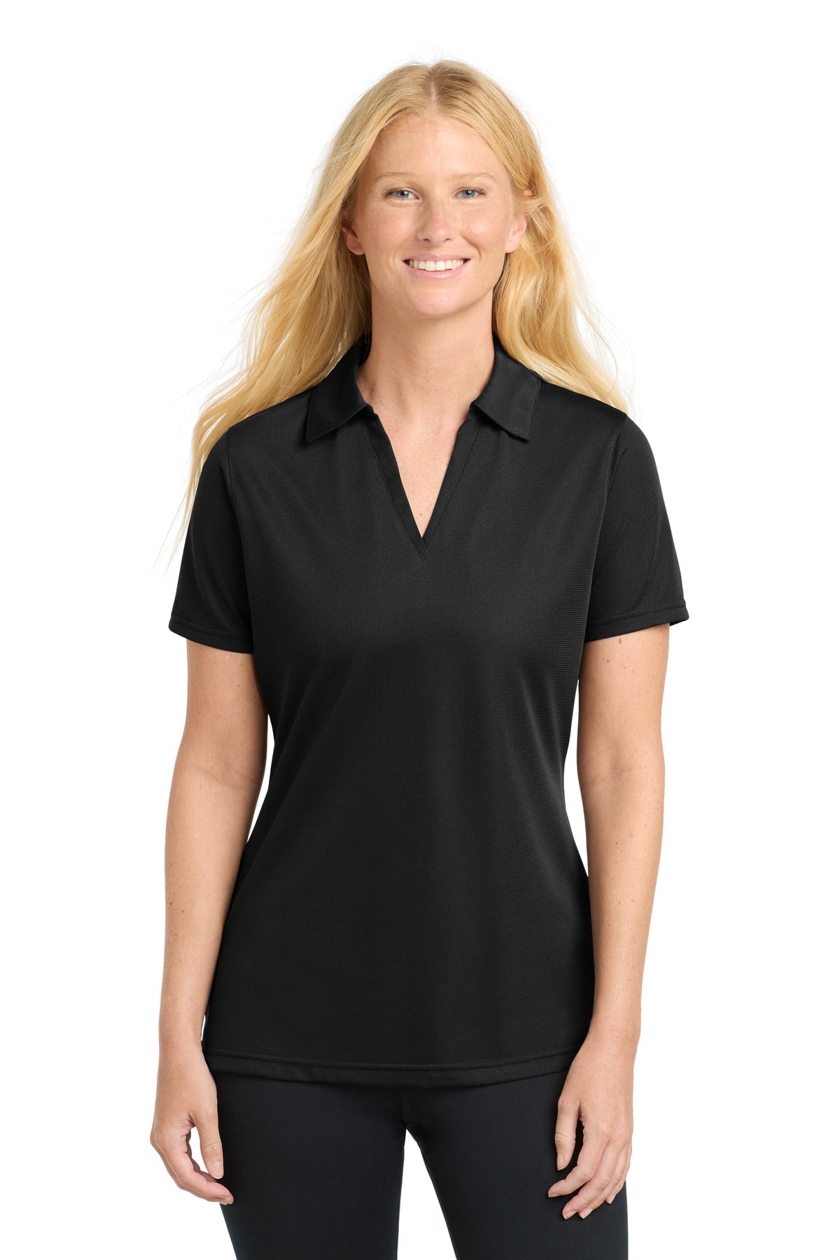 Sport-Tek® Women's PosiCharge® Active Textured Polo. LST690 - Black - XS