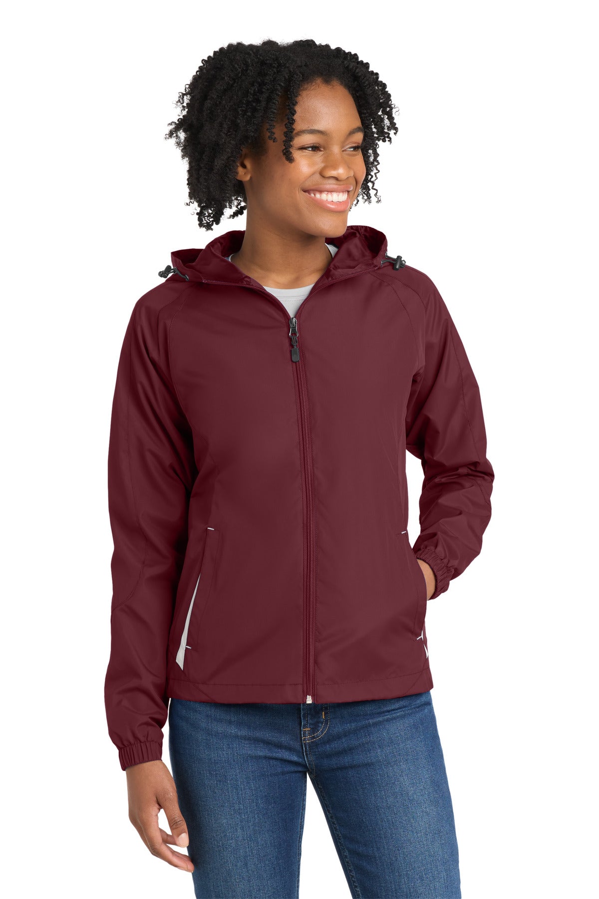 Sport-Tek® Women's Colorblock Hooded Raglan Jacket. LST76