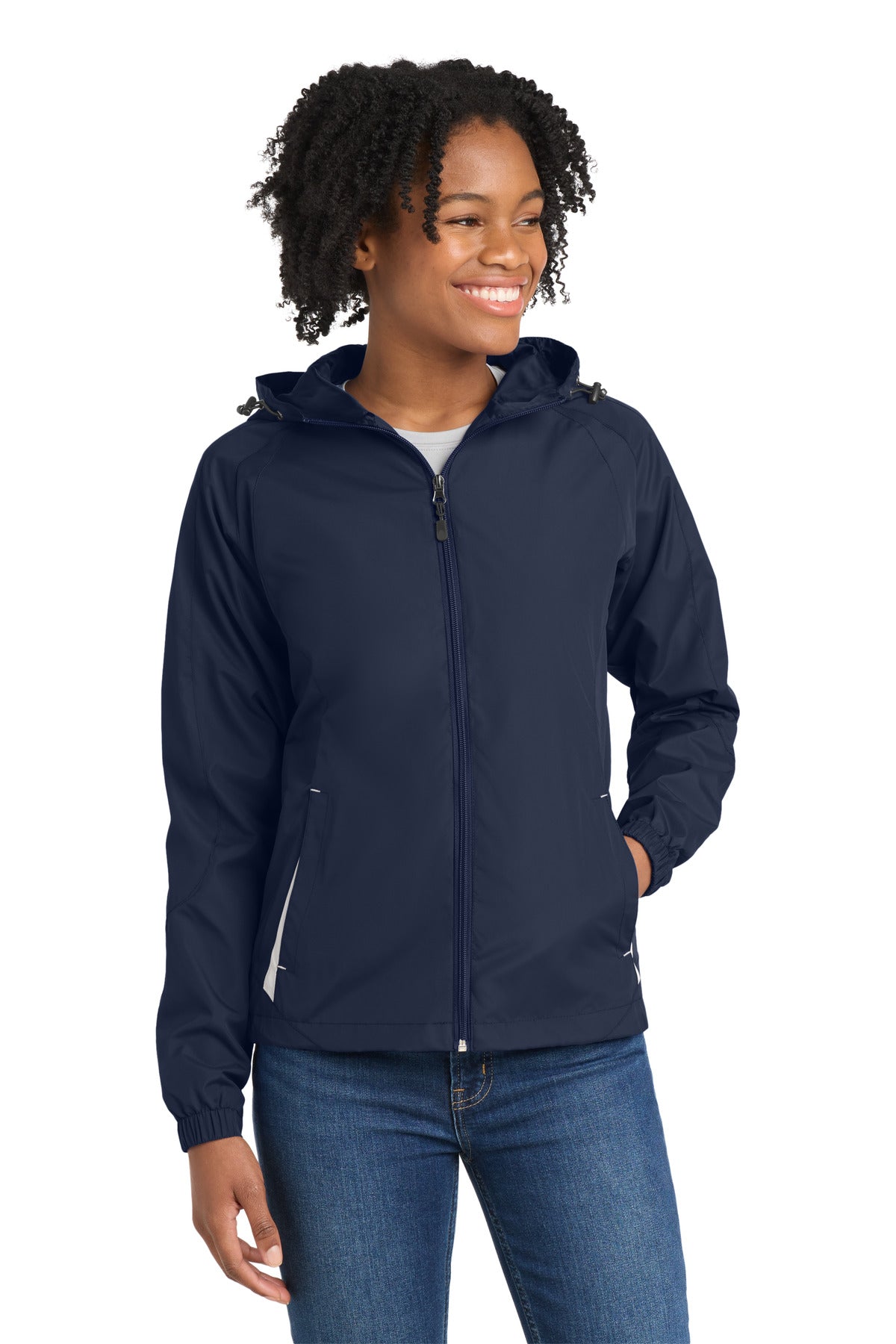 Sport-Tek® Women's Colorblock Hooded Raglan Jacket. LST76