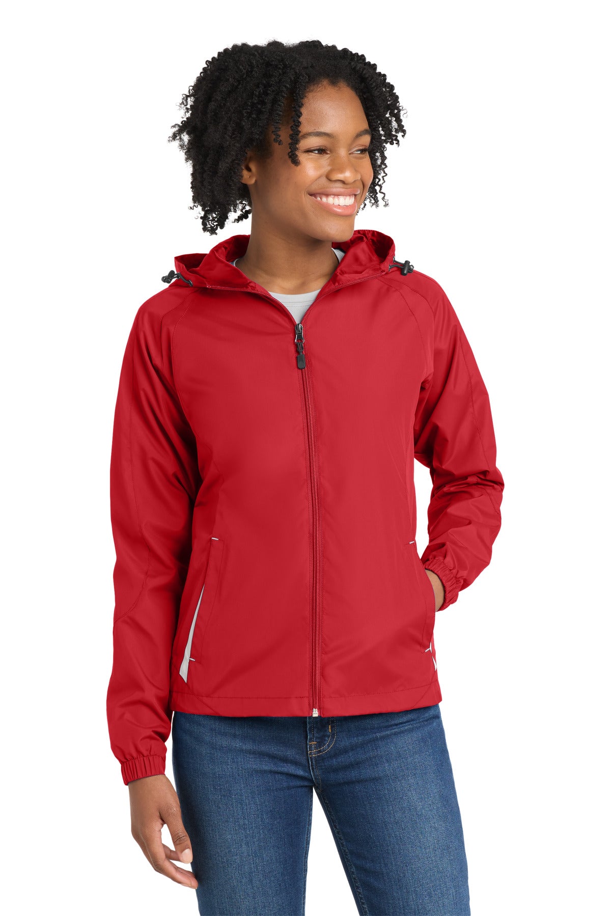 Sport-Tek® Women's Colorblock Hooded Raglan Jacket. LST76