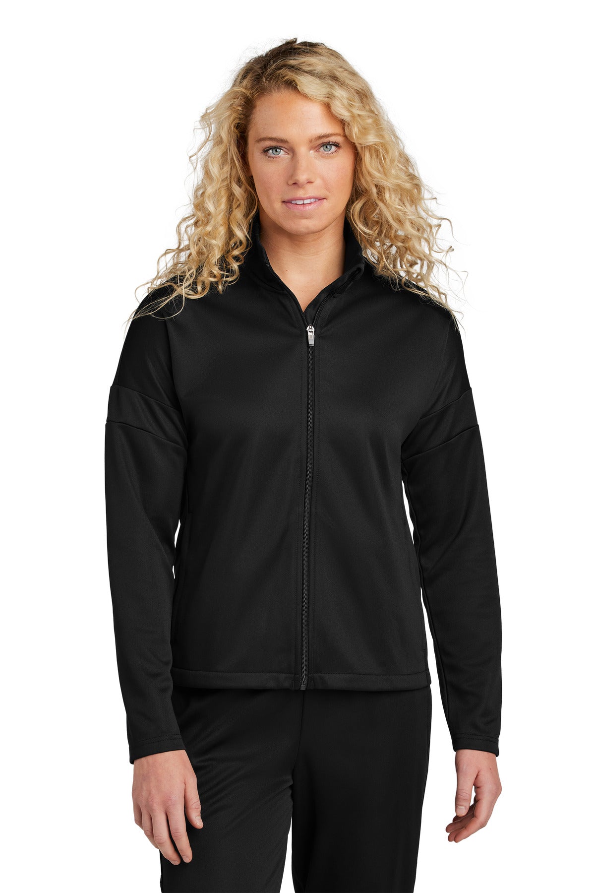 Sport-Tek® Women's Travel Full-Zip Jacket LST800 - Black/ Black - 3XL