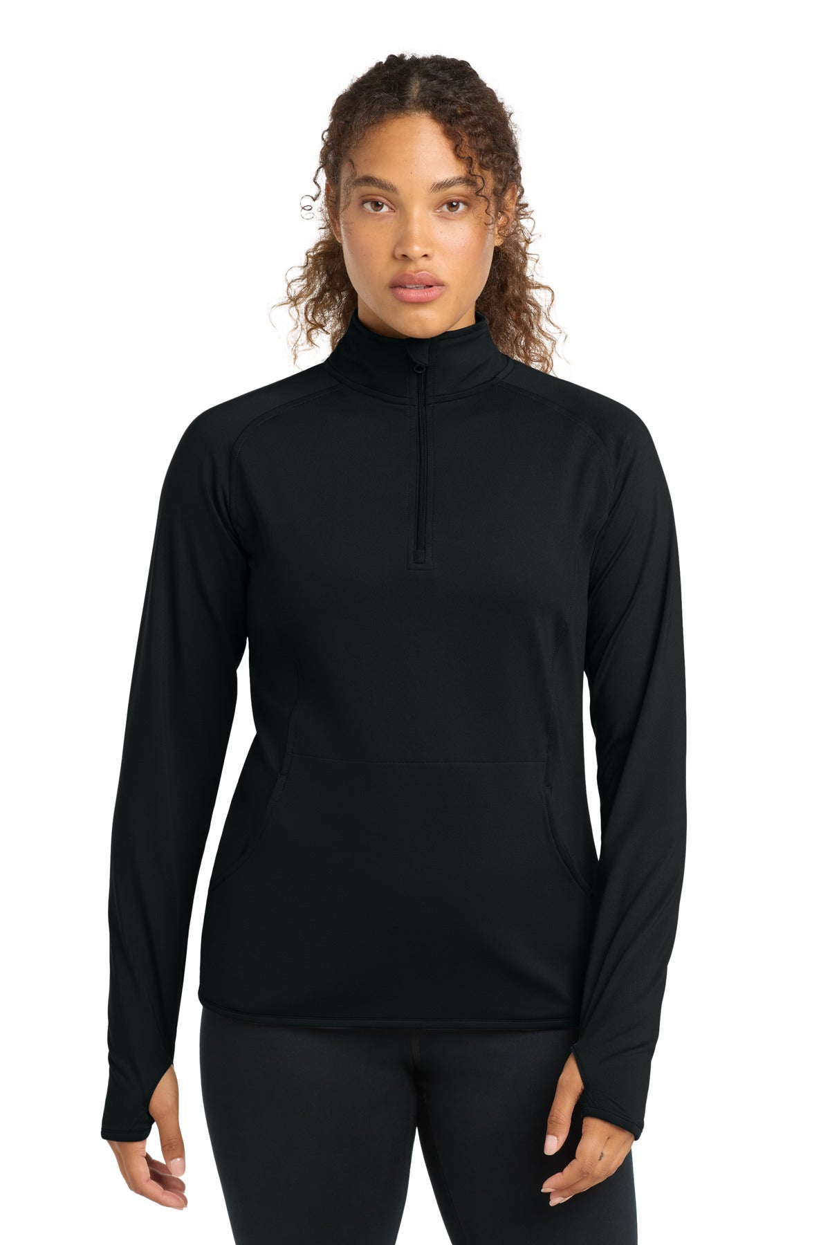 Sport-Tek® Women's Sport-Wick® Stretch 1/4-Zip Pullover. LST850 - Black - XS