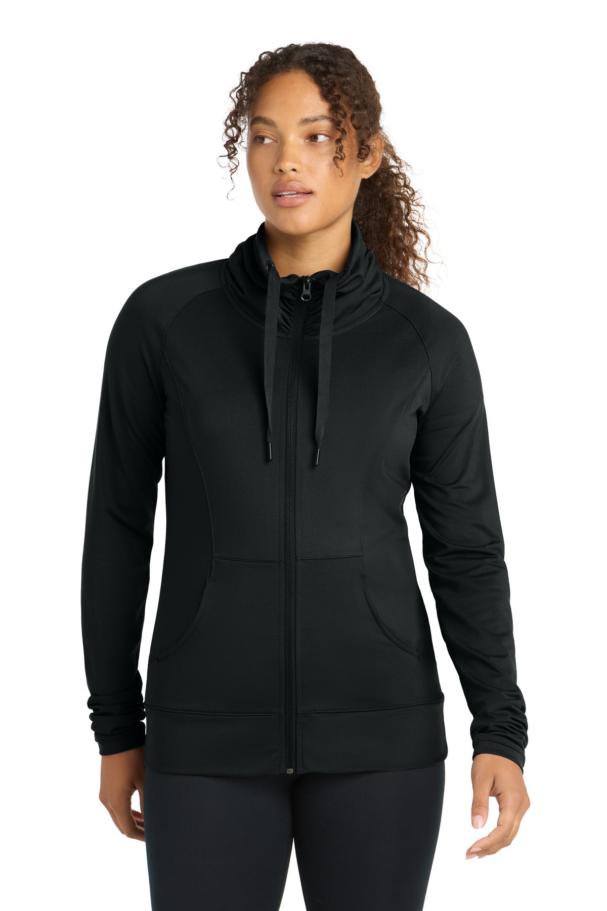 Sport-Tek® Women's Sport-Wick® Stretch Full-Zip Jacket. LST852 - Black - XS