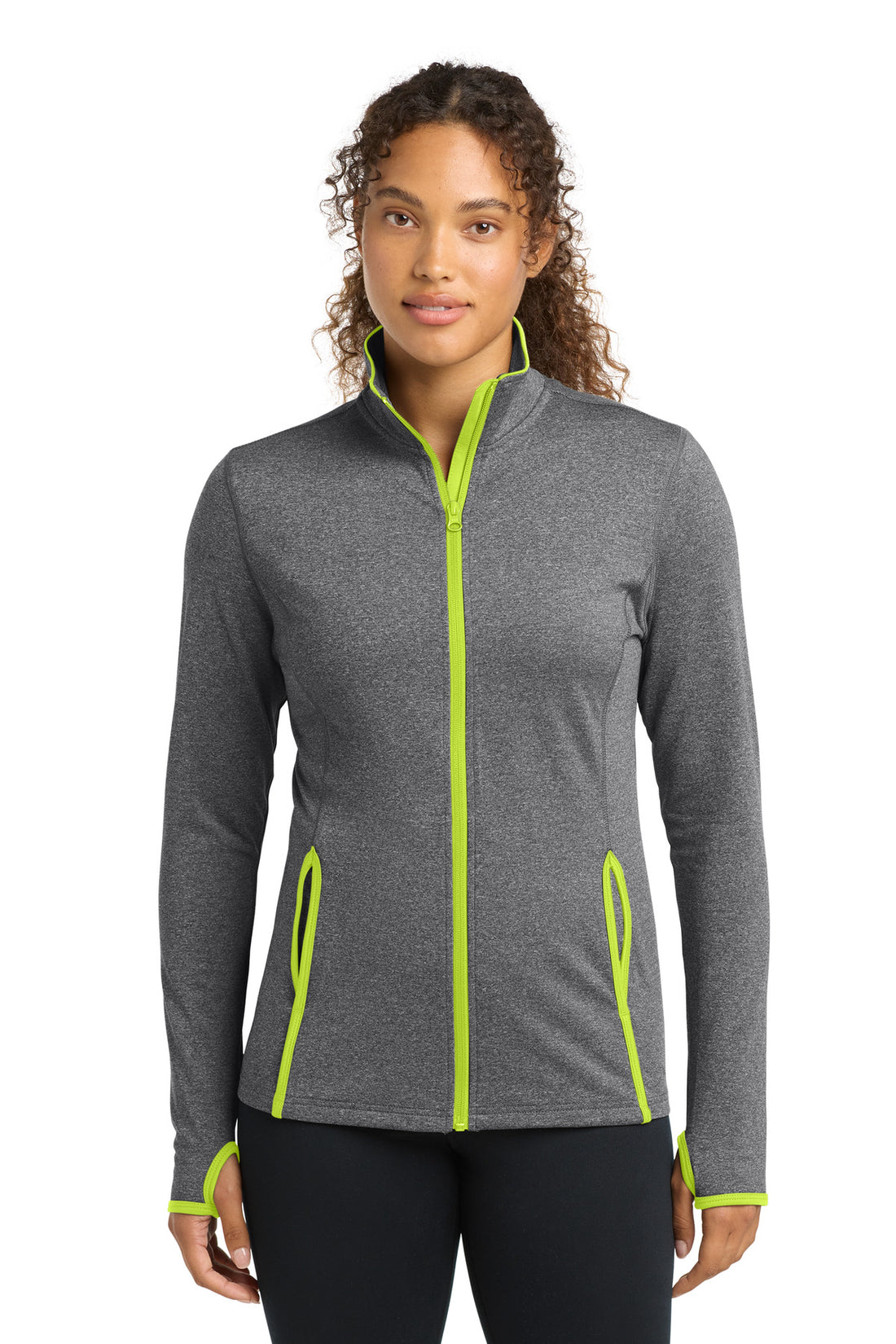 Sport-Tek® Women's Sport-Wick® Stretch Contrast Full-Zip Jacket.  LST853