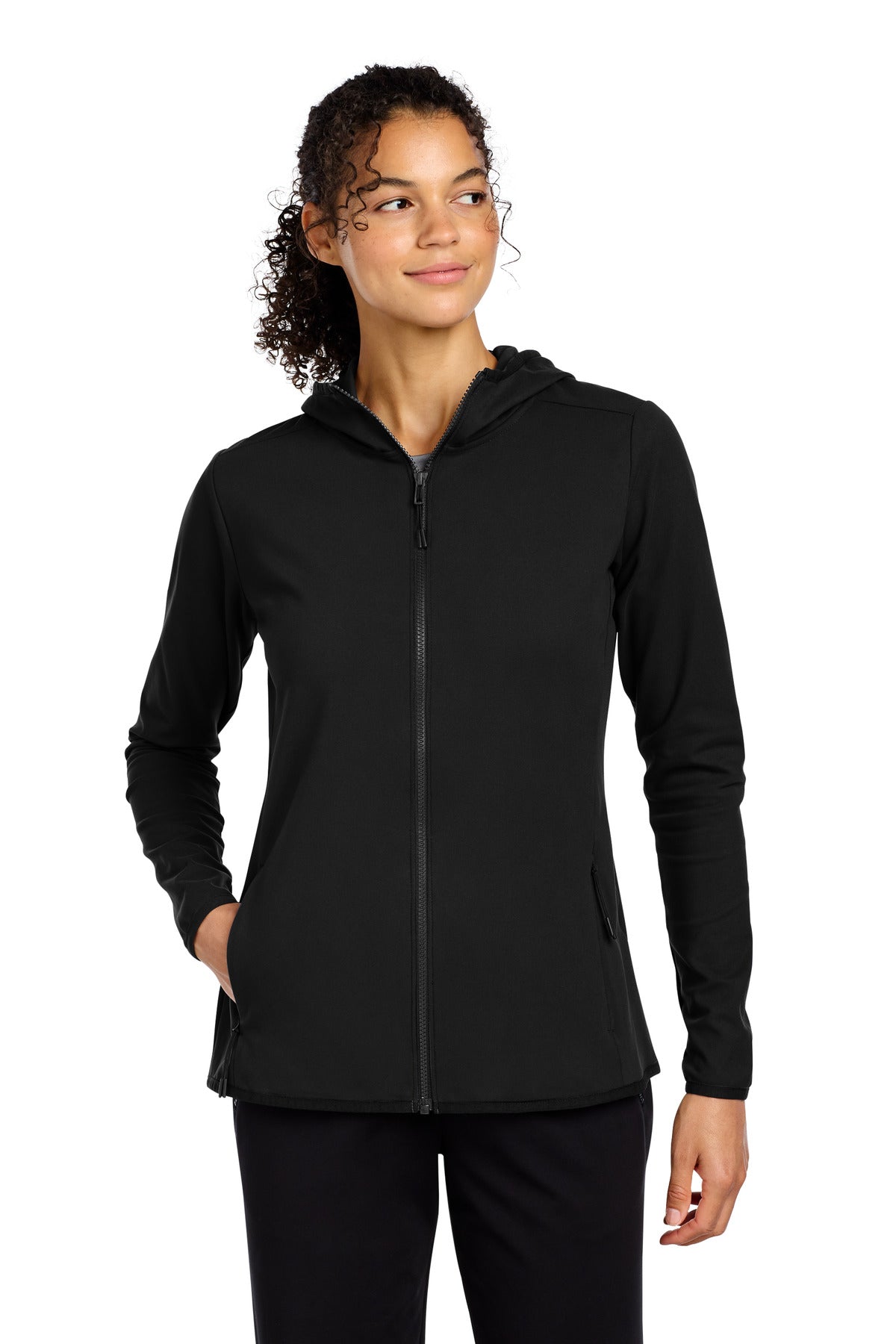 Sport-Tek® Women's Circuit Hooded Full-Zip LST870 - Deep Black - 3XL