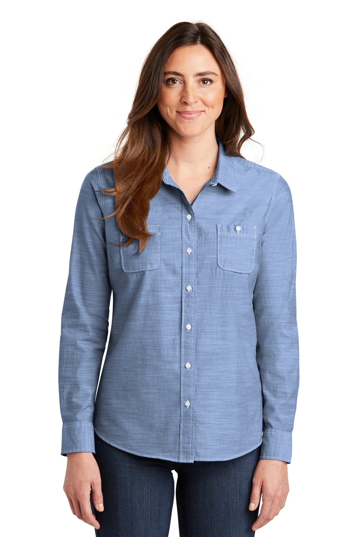 Port Authority® Women's Slub Chambray Shirt. LW380