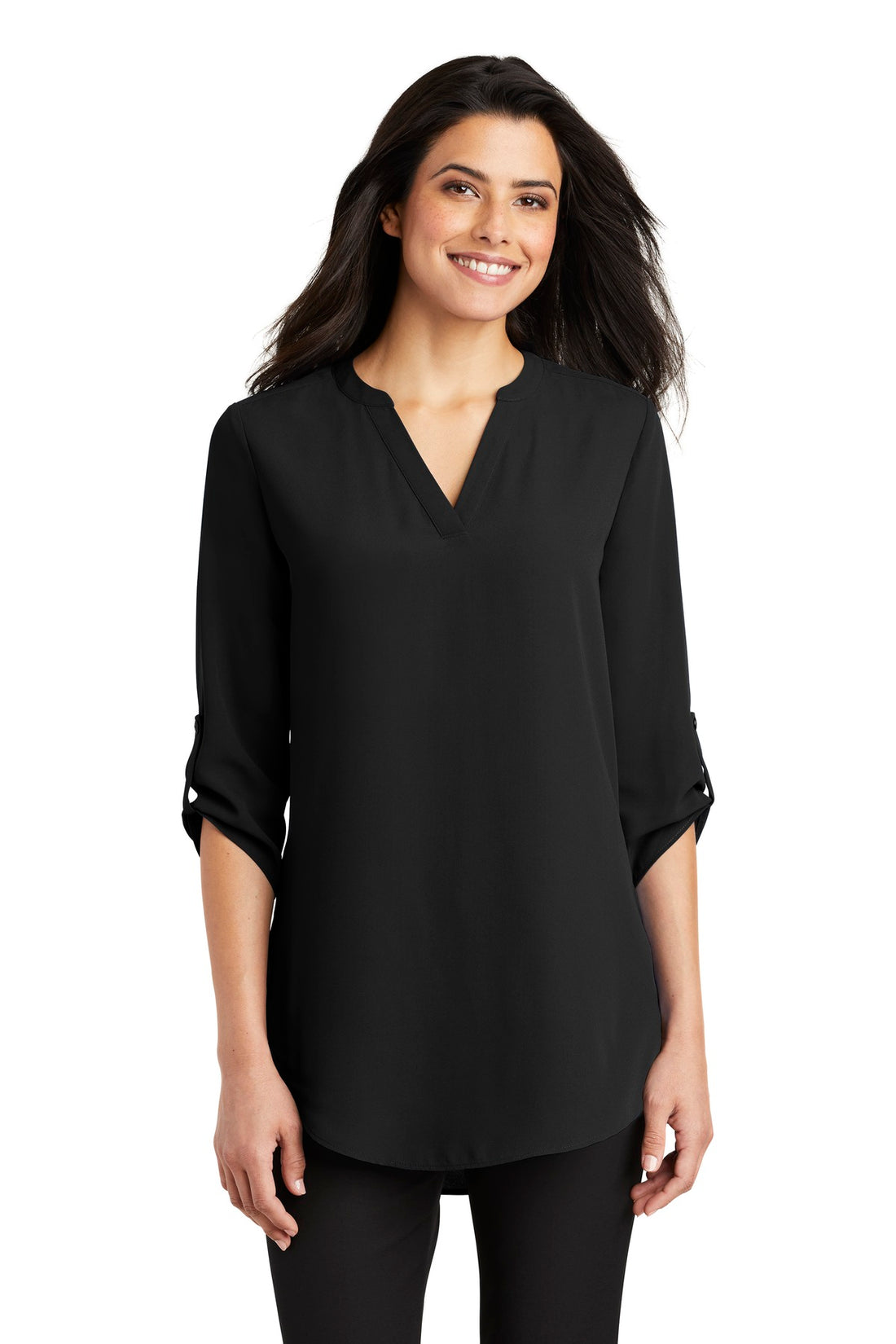 Port Authority® Women's 3/4-Sleeve Tunic Blouse. LW701 - Black - XS