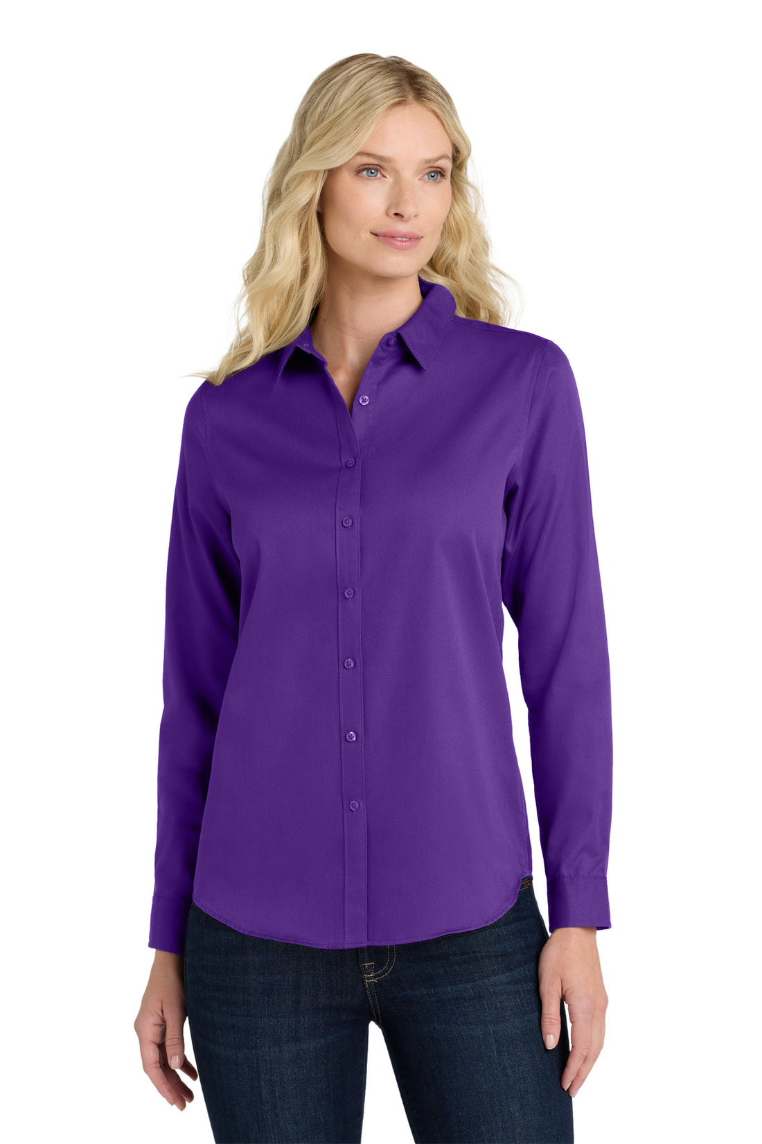Port Authority® Women's Long Sleeve SuperPro ReactTwill Shirt. LW808