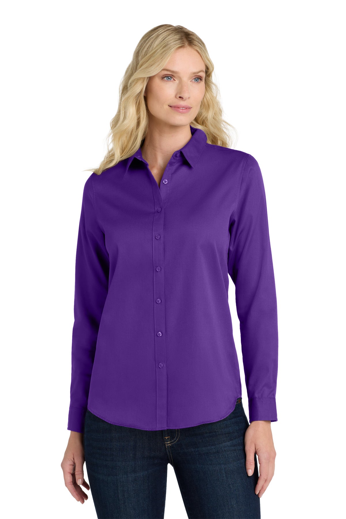 Port Authority® Women's Long Sleeve SuperPro ReactTwill Shirt. LW808