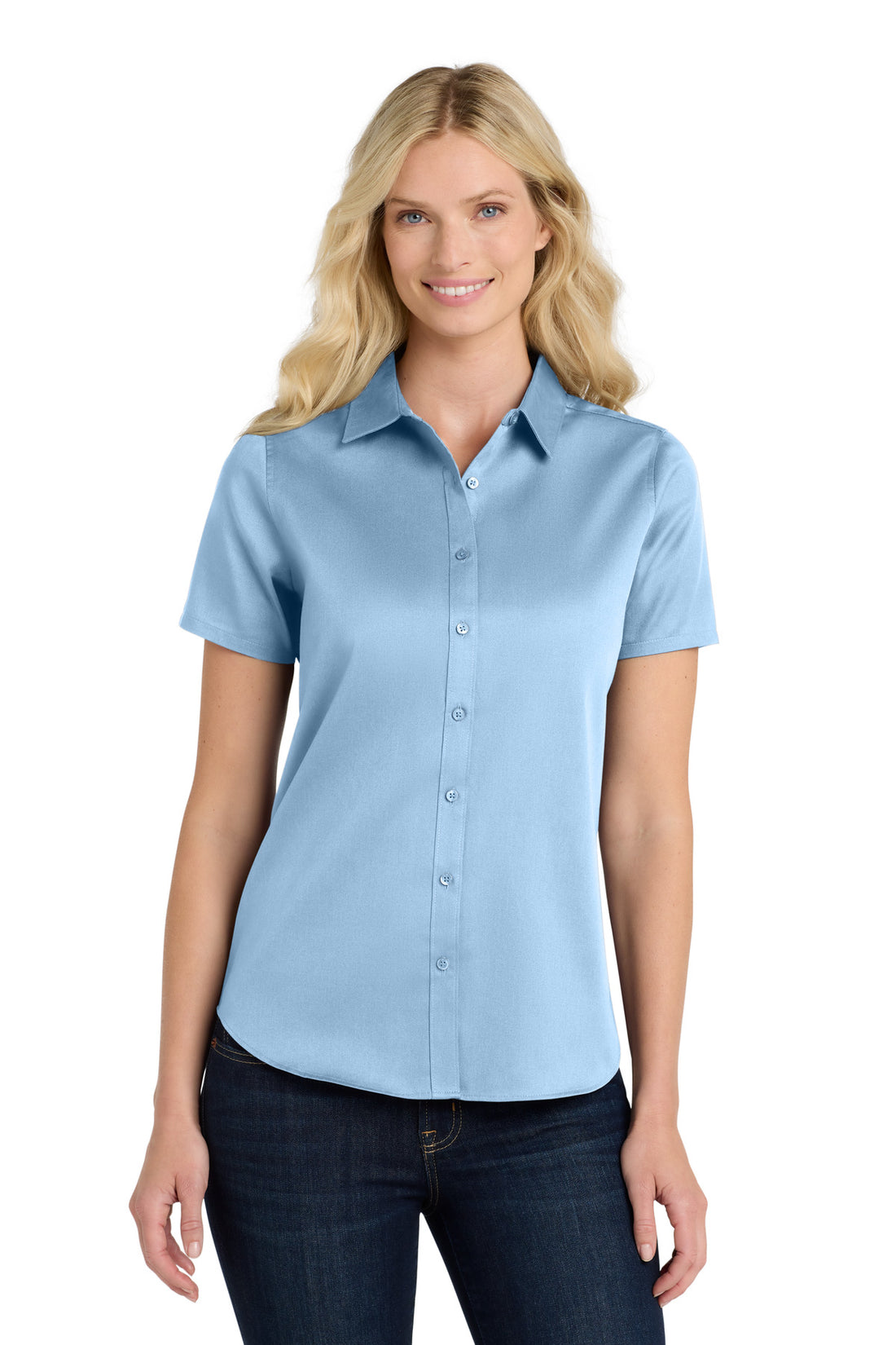 Port Authority® Women's Short Sleeve SuperPro ReactTwill Shirt. LW809