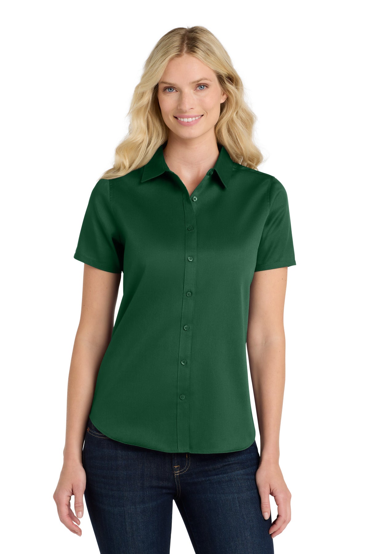 Port Authority® Women's Short Sleeve SuperPro ReactTwill Shirt. LW809