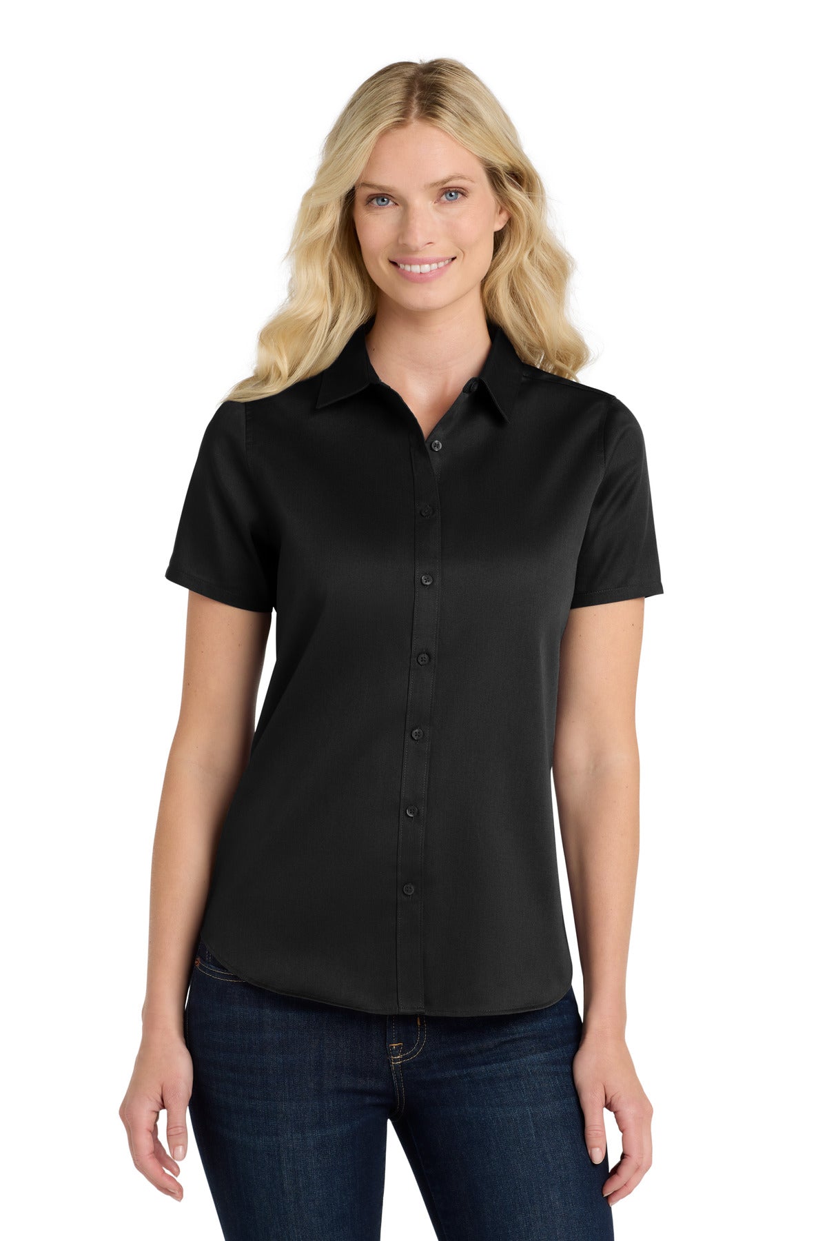 Port Authority® Women's Short Sleeve SuperPro ReactTwill Shirt. LW809