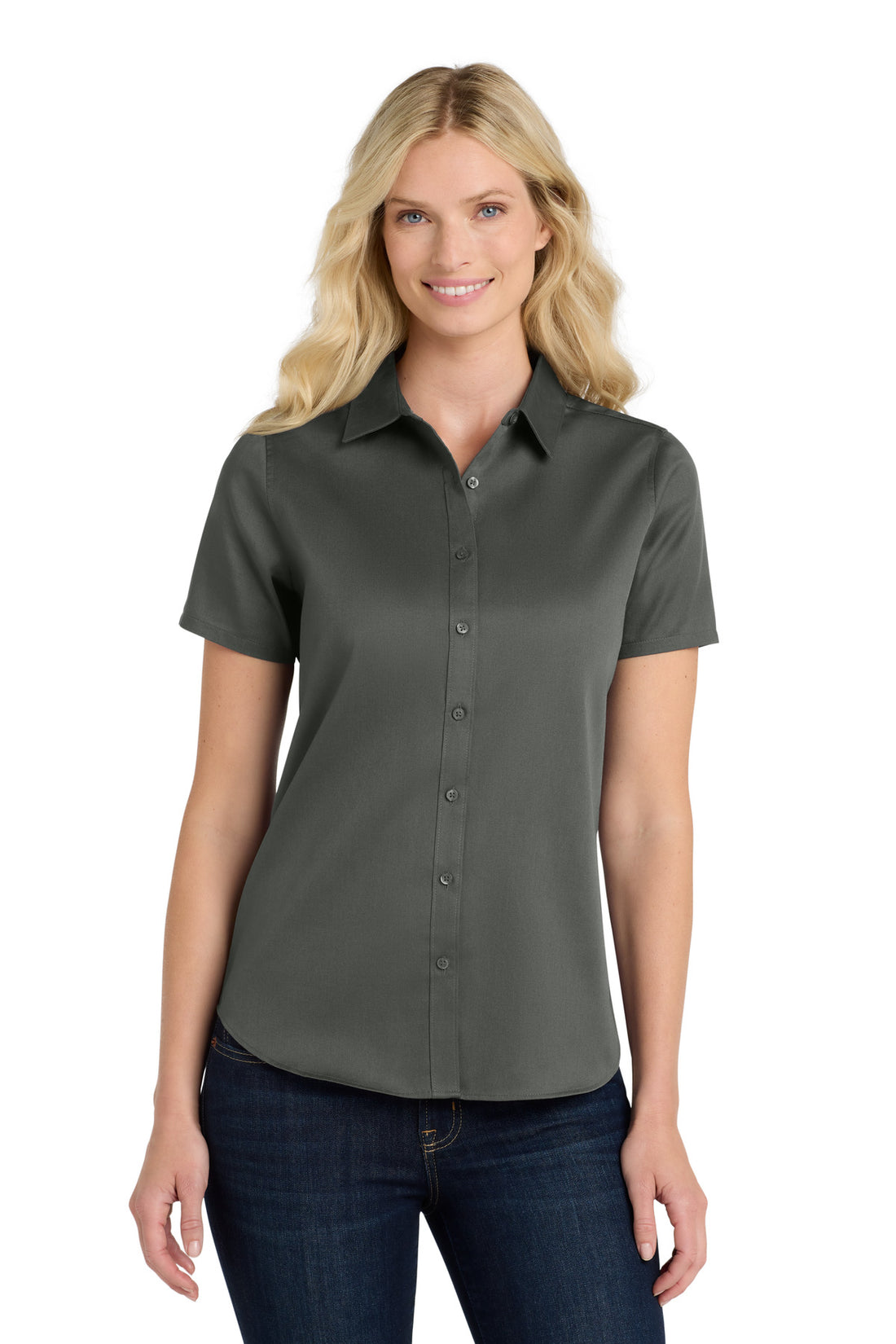 Port Authority® Women's Short Sleeve SuperPro ReactTwill Shirt. LW809