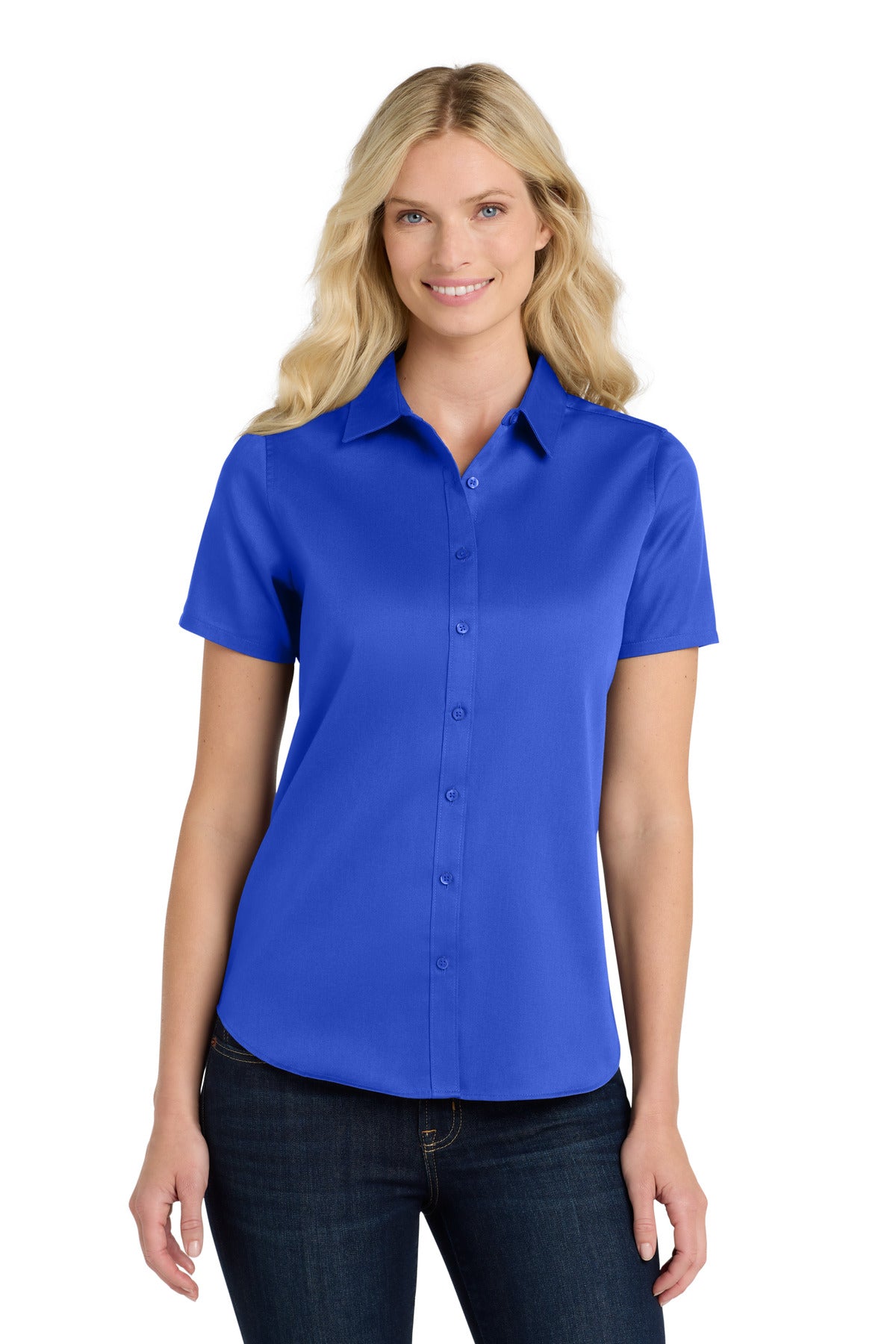 Port Authority® Women's Short Sleeve SuperPro ReactTwill Shirt. LW809