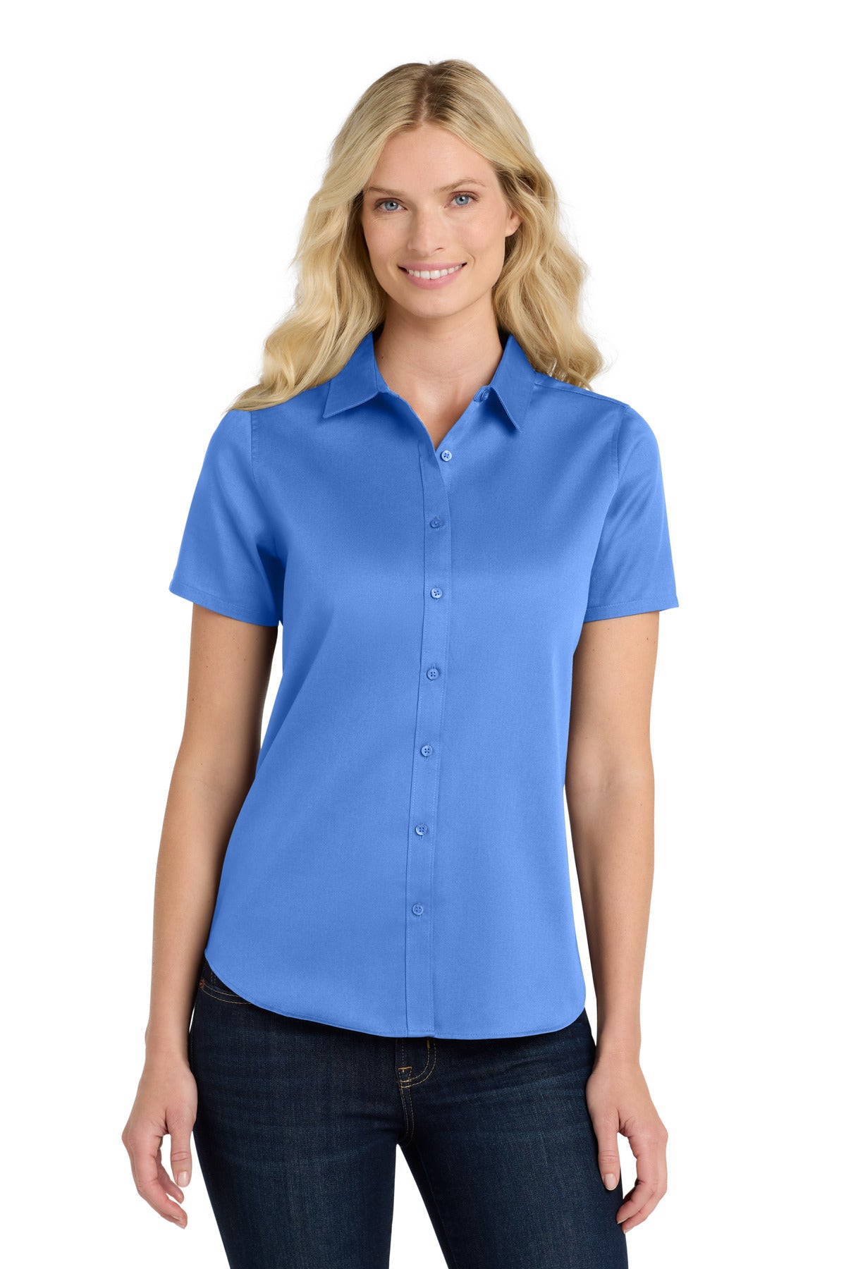 Port Authority® Women's Short Sleeve SuperPro ReactTwill Shirt. LW809