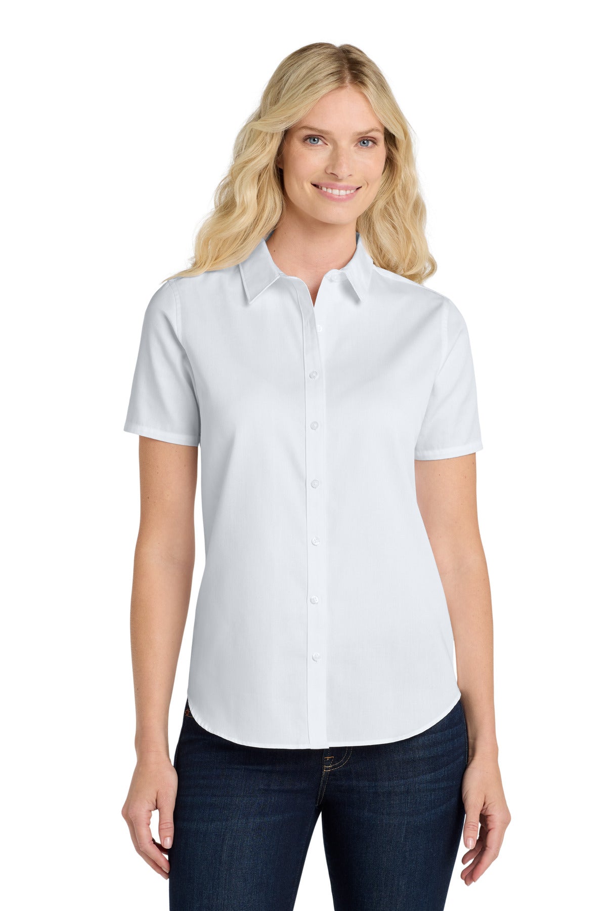 Port Authority® Women's Short Sleeve SuperPro ReactTwill Shirt. LW809