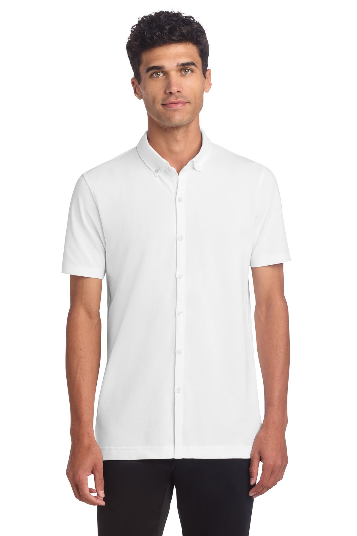 Mercer+Mettle® Stretch Pique Full-Button Polo MM1006