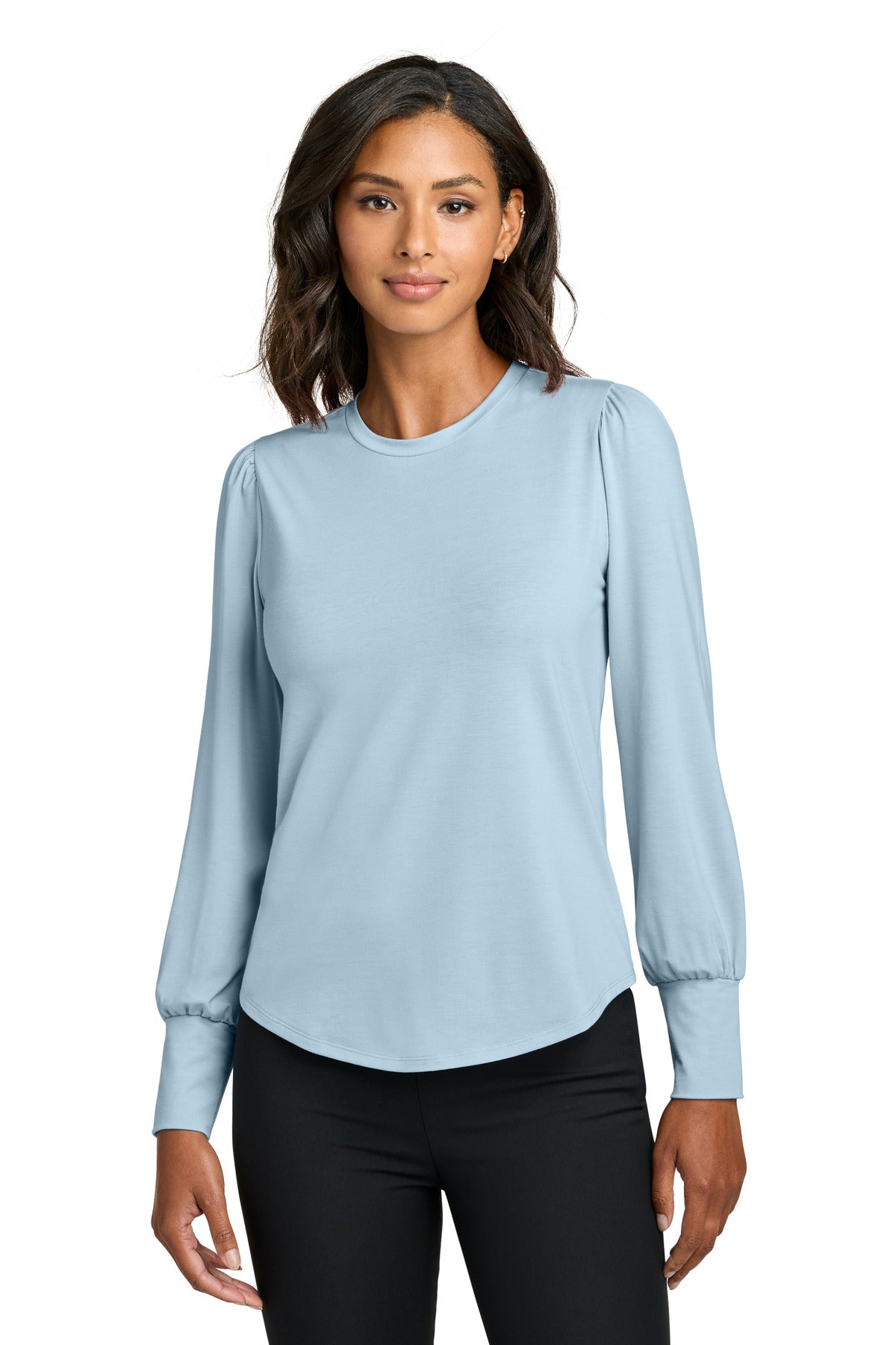 Mercer+Mettle® Women's Stretch Jersey Long Sleeve Blouson Top MM1019 - Celestial Blue - 2XL