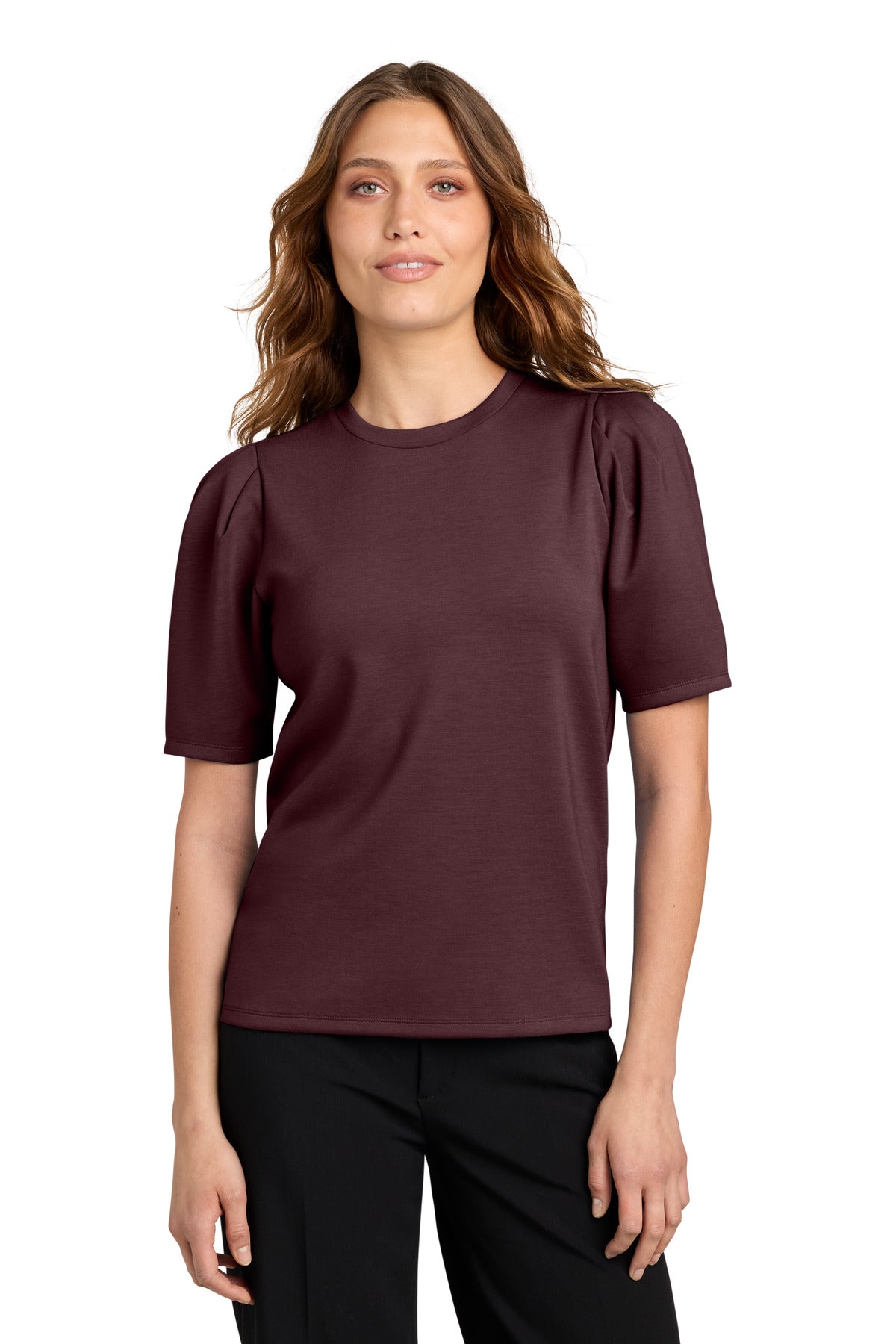 Mercer+Mettle® Women's Short Sleeve Lite Spacer Top MM1041 - Dark Raisin - 2XL