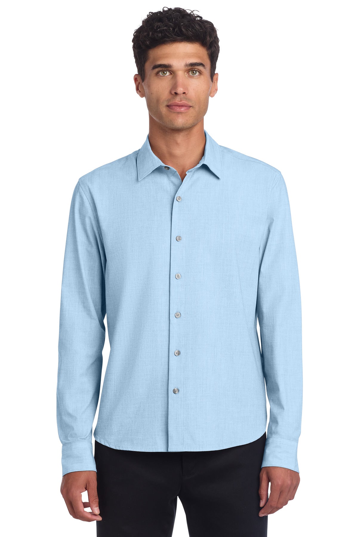 Mercer+Mettle® Long Sleeve Stretch Woven Shirt MM2000 - Air Blue End On End - 2XL