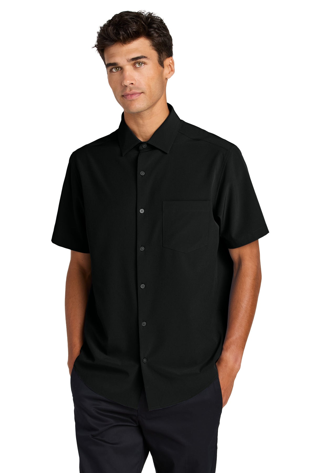 Mercer+Mettle® Short Sleeve UV Capital Tech Shirt MM2006 - Deep Black - 2XL