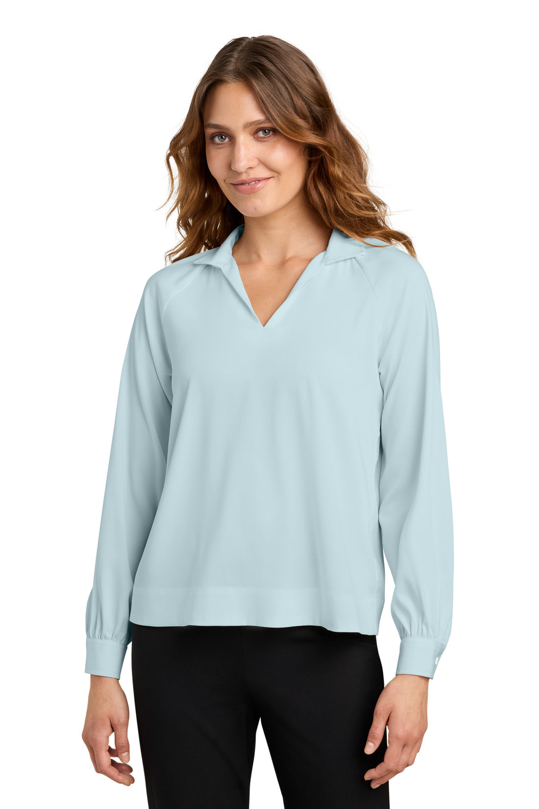 Mercer+Mettle® Women's Long Sleeve Buttery Soft Popover Blouse MM2019 - Celestial Blue - 2XL