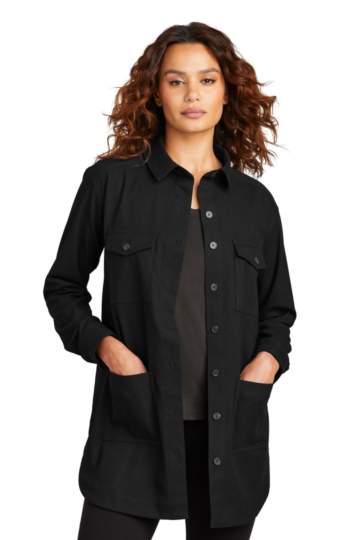 Mercer+Mettle® Women's Long Sleeve Twill Overshirt MM2021 - Deep Black - 2XL
