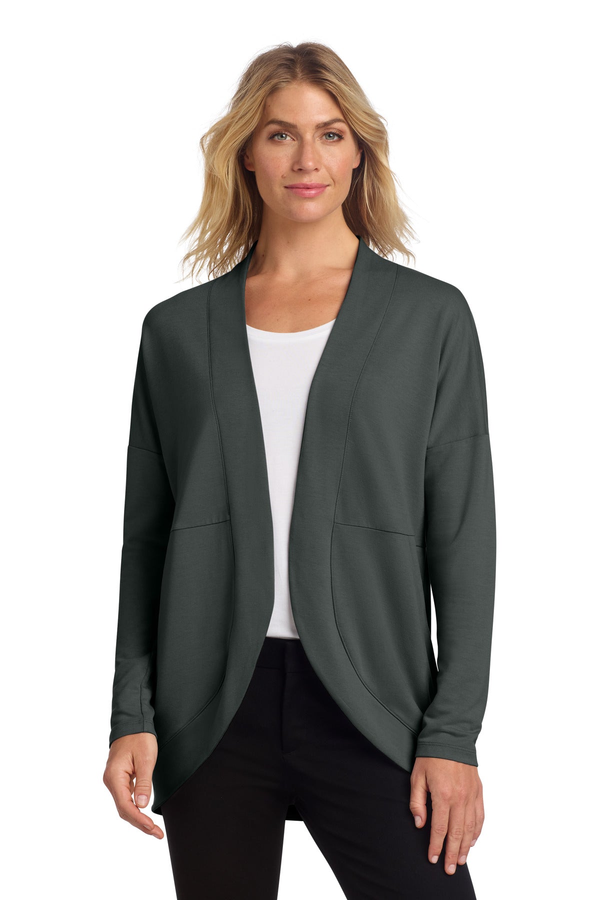 Mercer+Mettle® Women's Stretch Open-Front Cardigan MM3015 - Anchor Grey - 2XL