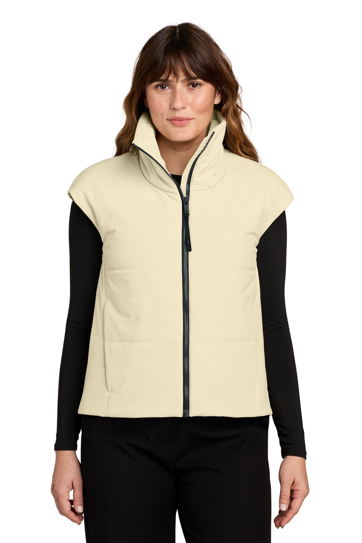 MiiR® Women's Sashiko Stretch Puffy Vest MRAW442 - Alabaster - 2XL