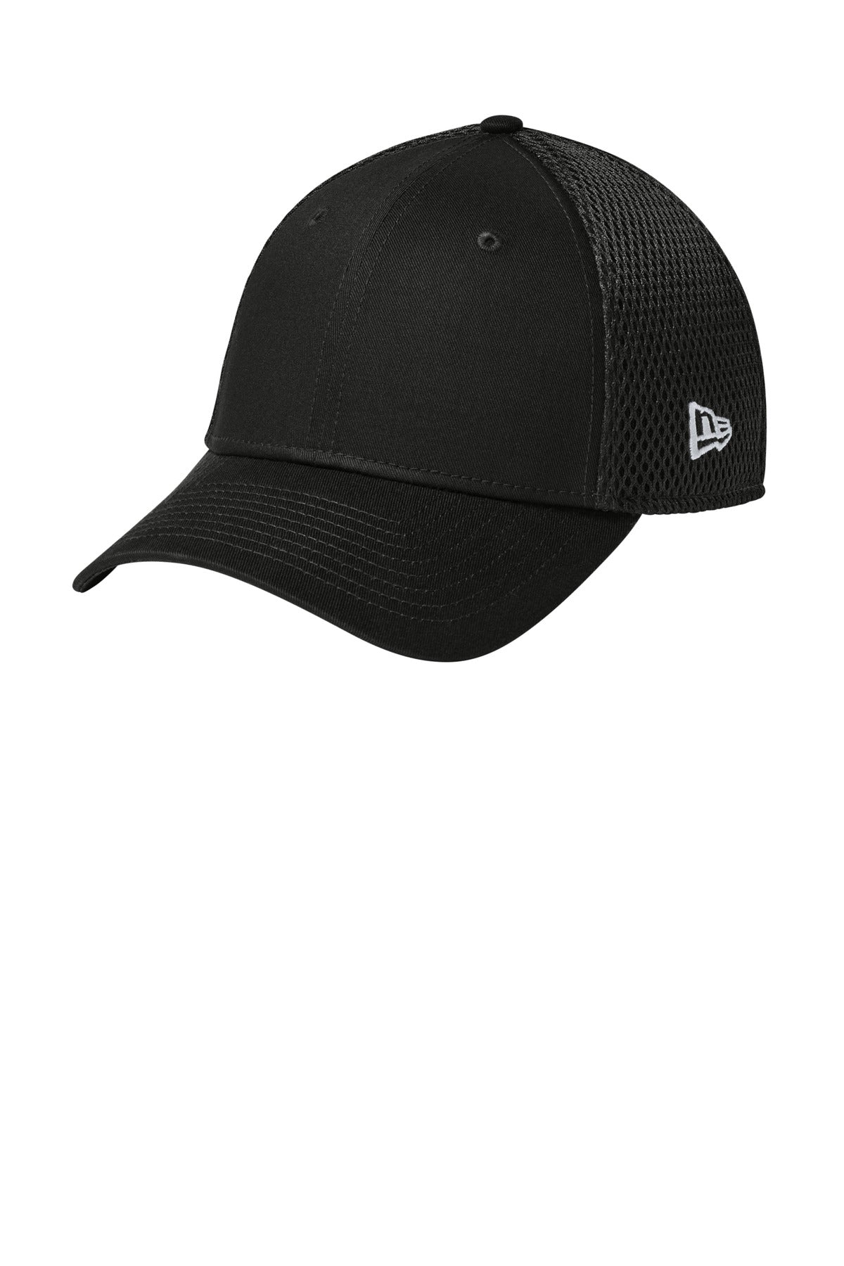 New Era® - Stretch Mesh Cap.  NE1020 - Flag Black/ Black - L/XL