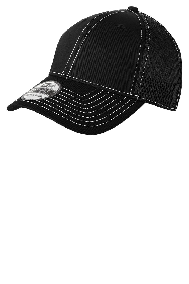New Era® - Stretch Mesh Contrast Stitch Cap. NE1120 - Black/ White - S/M