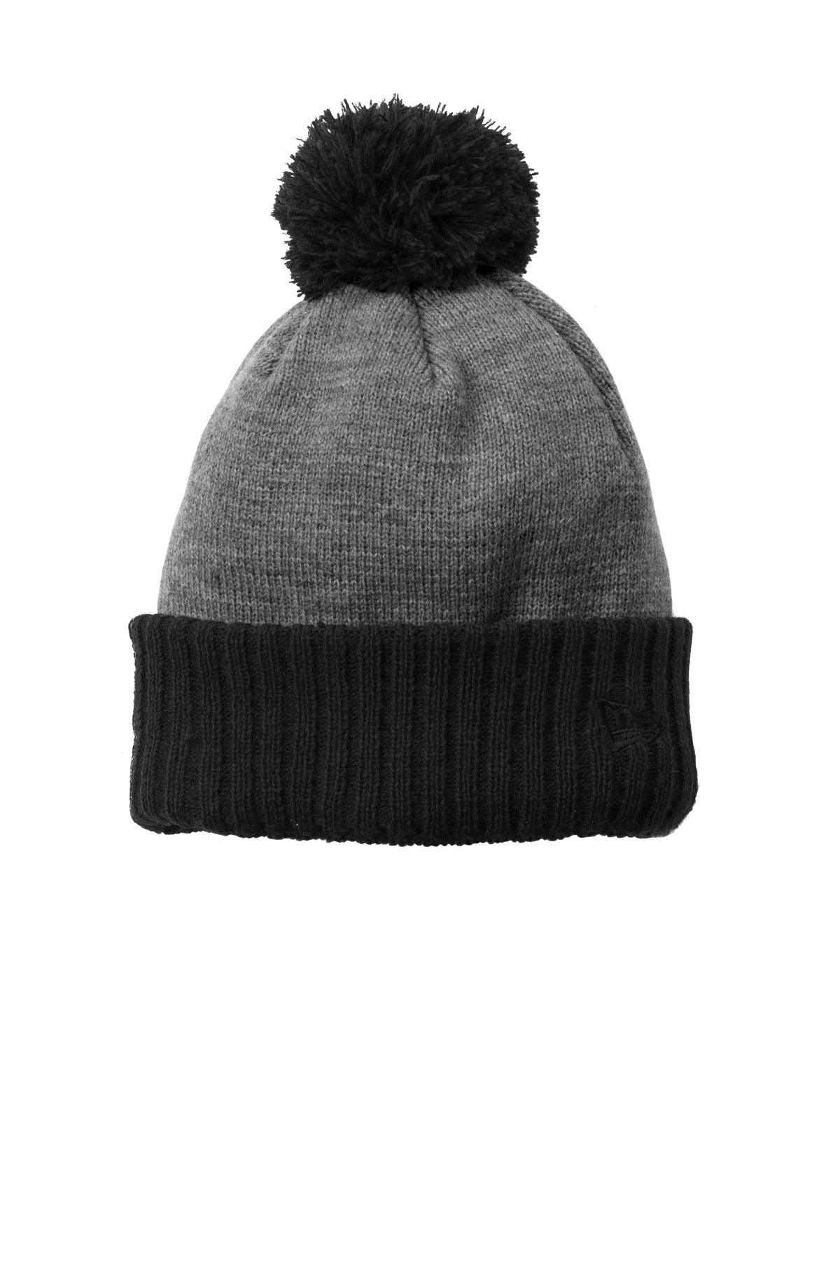 New Era ® Colorblock Cuffed Beanie. NE904 - Black/ Heather Grey - OSFA