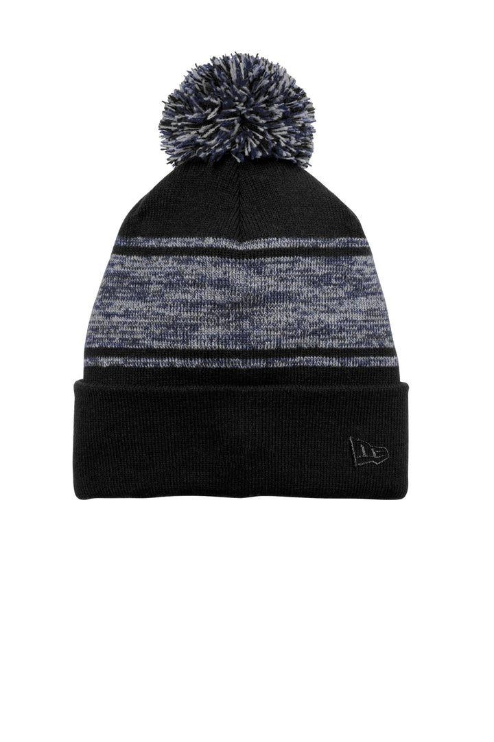 New Era® Knit Chilled Pom Beanie NE909 - Black/ Deep Navy - OSFA