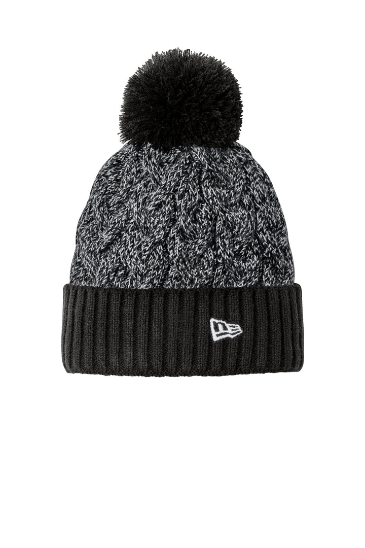 New Era® Marled Knit Pom Beanie NE910 - Black/ Graphite/ White - OSFA