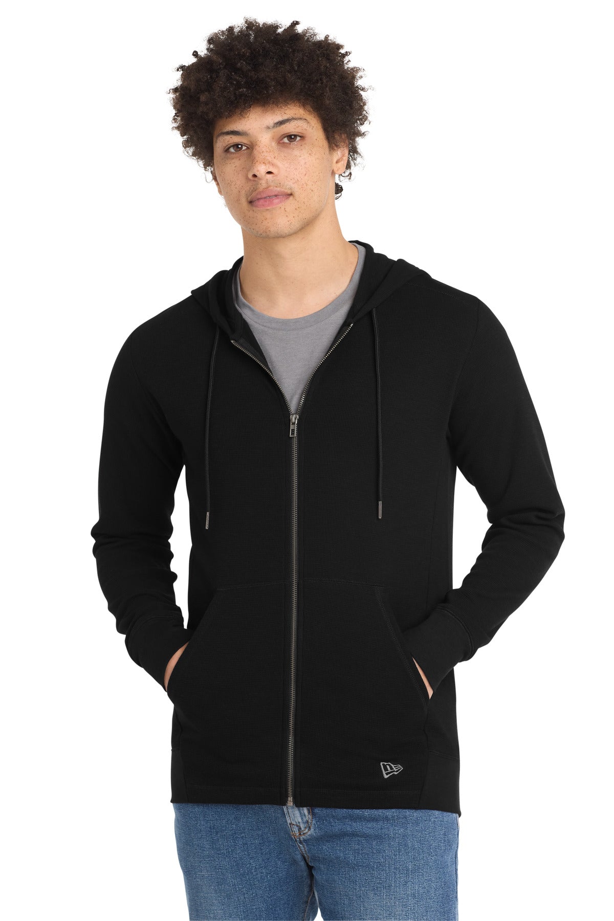New Era® Thermal Full-Zip Hoodie NEA141 - Black - 2XL