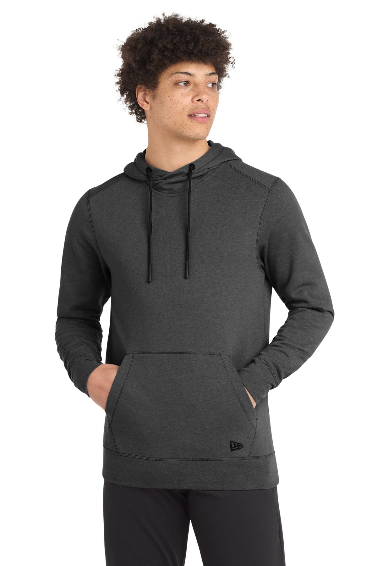 New Era ® Tri-Blend Fleece Pullover Hoodie. NEA510 - Black Heather - 2XL