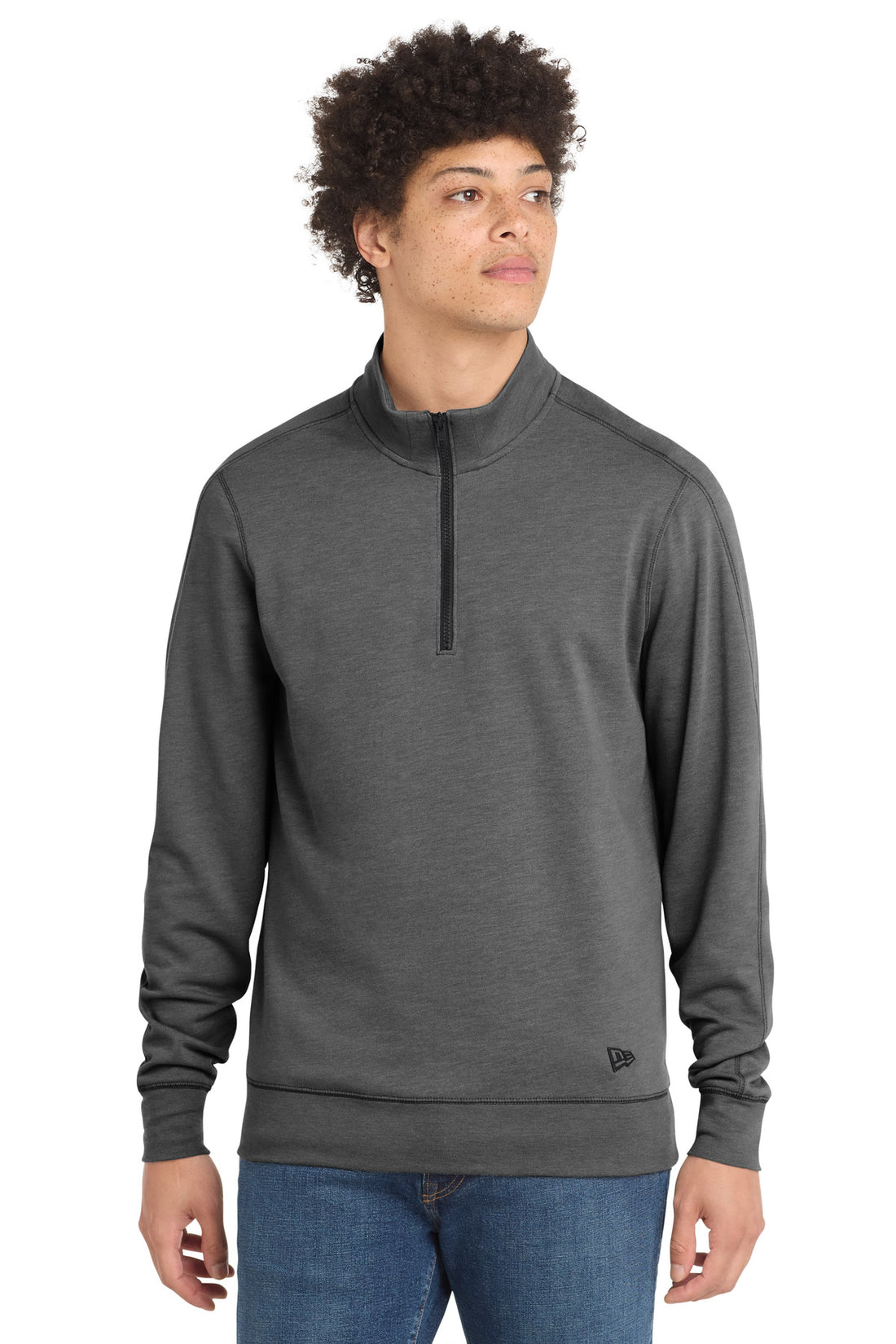 New Era ® Tri-Blend Fleece 1/4-Zip Pullover. NEA512 - Black Heather - 2XL